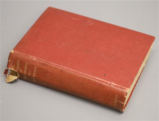 Wells, H.G. - The Autocracy of Mr Parham, signed on front free fly leaf, 8vo, cloth, tear to head of spine, Heinemann, 1930
